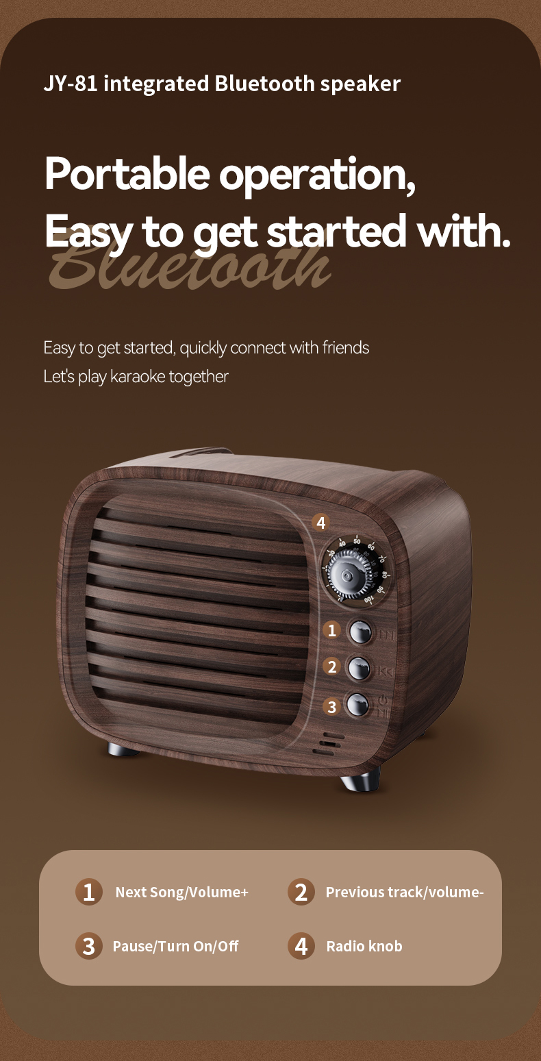 JY-81 Retro TV Bluetooth Speaker